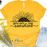 You are my sunshine svg, png, dxf, sunflower svg, sunflower clipart, half sunflower, script svg, cricut, silhouette, cut file, vector, cricut, silhouette, amber price design