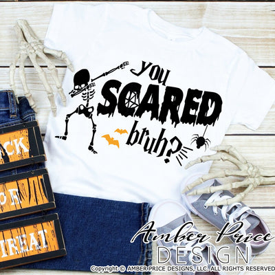 You scared bruh svg, Kid's Halloween SVG, Dabbing skeleton SVG, Boy's Halloween SVG cut file for cricut, silhouette, Funny Halloween shirt SVG, PNG and DXF. Halloween Shirt Vector for Fall and Autumn. Kid's Fall Halloween shirt DXF PNG version also included. EPS by request. Cute and Unique sublimation PNG file. From Amber Price Design