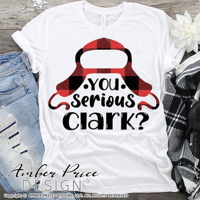 You serious Clark? SVG, buffalo check Christmas SVG shirt DIY cut file for cricut, silhouette, festive Christmas vacation svg DIY winter SVG DXF PNG version also included. Cute and Unique sublimation file. Silhouette Files for Cricut Project Ideas Simply Crafty SVG Bundles Design Bundles Vector | Amber Price Design